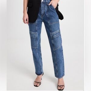 Agolde Cooper Cargo Jean Regulation Blue Medium Wash Size 25 Women’s NEW